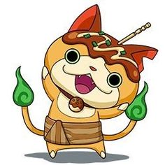 a cartoon cat with an elf hat and tail holding a cookie in one hand while standing on its hind legs