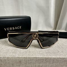 Versace Sunglasses, Brand New Never Worn. Excellent Condition. Comes With Case And Cleaning Cloth Versace Accessories, Sunglasses Brand, Versace Sunglasses, Colored Sunglasses, Cleaning Cloth, Luxury Jewelry, Sunglasses Accessories, Versace, Women Accessories