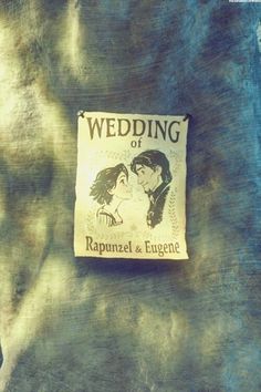 a sticker on the back of a tie dye shirt that says, wedding of raphael & engenie