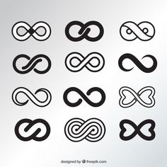 an assortment of different shapes and sizes of the letter s in black on a white background