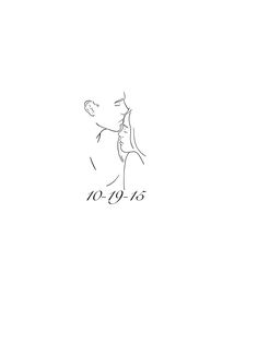 a black and white drawing of a woman's face with the word no - us written in cursive writing