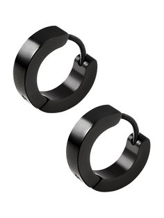 PRICES MAY VARY. GOTHIC GRUNGE EMO PUNK STAINLESS STEEL BLACK HOOP EARRINGS: These Black hoop earrings are beautiful and versatile accessory that will add a touch of elegance and sparkle to any occasion. It's a must-have accessory for those who love to rock a gothic, grunge, or punk style SIZE & LENGTH: Black Hoop measures 0.55 inches in diameter MATERIAL: Meticulously crafted from high-quality stainless steel. It's lightweight and comfortable to wear PERFECT GOTHIC GRUNGE PUNK EARRINGS FOR WOME Small Loop Earrings, Emo Earrings, Matte Black Jewelry, Earrings Grunge, Black Hoop Earrings, Grunge Earrings, Christmas Jewelry Gift, Black Earring, Earrings Punk