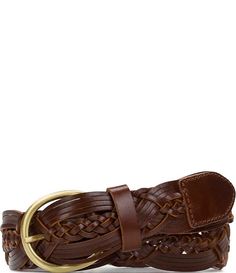 Patricia Nash 1.5" Melissa Braided Stitch Leather Belt | Dillard's Elegant Brown Belt Buckles With Brass Hardware, Brown Leather Belt With Brass Hardware, Everyday Leather Belts With Brass Hardware, Classic Brown Belt With Brass Hardware, Brown Belt With Brass Hardware For Everyday, Brown Leather Belts And Suspenders With Brass Hardware, Braided Stitch, Brushed Brass Hardware, Braided Belt