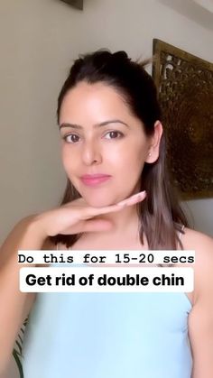 Bindyasni | Certified Face Yoga Trainer on Instagram: "Few exercises and poses to get rid of double chin 🌸 . . . . . . . #faceyoga #faceyogateacher #doublechin #doublechinexercises #facialfat #faceyoga #faceyogamethod #naturalskincare #skincaretips #naturalskincaretips" Second Chin Exercise, Get Rid Of Double Chin Fast, Double Chin Exercises How To Get Rid Of, Face Exercises For Double Chin, Loose Double Chin Fast, How To Get Rid Of Double Chin Fast, Lose Double Chin Fast, Face Yoga For Double Chin, How To Get Rid Of Double Chin