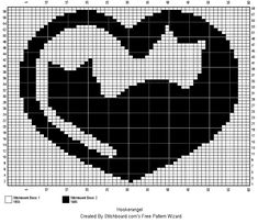 a cross - stitch pattern with a heart in the middle and an arrow at the bottom