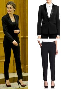 Hugo Boss tuxedo. Debuted Jan 2015 Hugo Boss Women Suit, Hugo Boss Women, Princess Of Spain, Professional Look, Crown Princess, Hugo Boss, Classic Black, Fitness Inspo