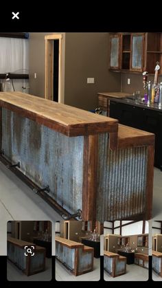 an old metal container is turned into a bar