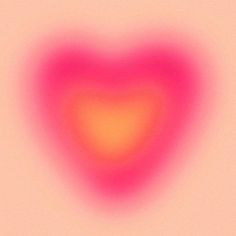 a blurry image of a heart on a pink and orange background with the word love written below it