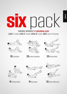 the six pack workout poster shows how to do it