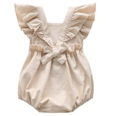 The Frill Sleeve Linen Baby Romper is the perfect outfit for a special occasion or photoshoot. Made from a breathable linen blend, this one piece romper features an apron style neckline, frill sleeve detail and gathered waistband, allowing your little one to move easily and freely. Keep them looking stylish in this cool romper from Momorii. Material: Cotton Chic Summer Jumpsuits And Rompers With Bow, Fitted Summer Jumpsuits And Rompers With Bow, Sleeveless Summer Bubble Romper With Ruffles, Cute Bib Front Jumpsuits And Rompers For Summer, Cream Fitted Bubble Romper With Ruffles, Fitted Cream Bubble Romper With Ruffles, Summer Linen Jumpsuits And Rompers With Bib Front, Cute Bubble Romper With Ruffled Straps For Summer, Cute Summer Bubble Romper With Ruffled Straps