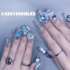 Gyaru Nails, Korean Nails, Cute Makeup Looks, Nails Only, Alt Fashion, Savoury Cake, Cute Makeup