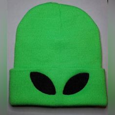 Alien Ufo Adult Beanie - One Size Alien Bucket Hat, Alien Beanie, Alien Clothes, Cuddle Duds, Green Tutu, Felt Patch, Green Alien, Costumes Diy, Quick Crochet Patterns