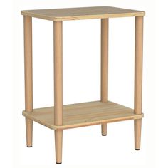 a small wooden shelf with two legs