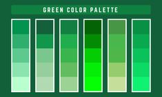 the green color palette is shown with different shades