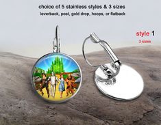 the wizard's castle is shown in this round charm or keychain set