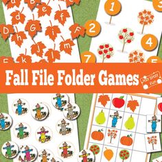 fall file folder games for kids to practice counting and matching numbers with their own pictures