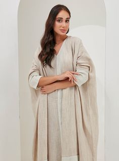 Silver Piping Luxury Light fabric is perfect for a hot summer. Three-piece Scarf İnner dress Abaya Kaftan Set Two side colour scarf you can choose the colour you like Model height: 175 CM 90% Cotton 10% LinenLength: 140cm Long Beige Dress For Eid, Long Beige Dresses For Eid, Beige Long Dress For Eid, Long Sleeve Abaya For Eid Beach Occasion, Long Sleeve Abaya For Beach Eid, Long Sleeve Abaya For Beach And Eid, Spring Vacation Long Sleeve Abaya, Elegant Beach Abaya For Spring, Elegant Spring Beach Abaya