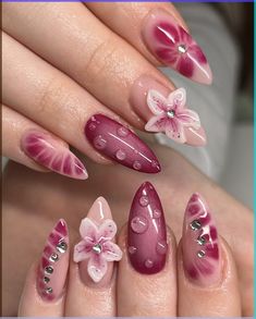 Before you think that easy nail designs are doomed to look cheap, let us show you some magnificent ideas you can do in just three steps. No one will guess it’s DIY! Nail Designs Spring, 3d Nail Art, Nail Accessories, Cute Nail, 3d Nails, Flower Nails, Cute Acrylic Nails