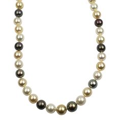 Mastoloni Necklaces and Pendants Mastoloni 18k Yellow Gold Multi-Color Pearl Strand Necklace 18 Multicolor Pearl Necklace, Pearl Strands Necklace, Pearl Strand, South Sea Pearls, French Wire, Pearl Strands, Strand Necklace, Classic Design, Pearl Necklace