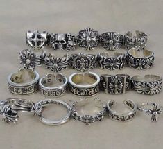 Chrome Hearts Jewelry, Emo Jewelry, Rings And Bracelets, Grunge Jewelry, Edgy Jewelry, Estilo Punk