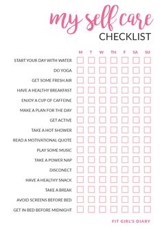 Printable Self Care, Self Care Checklist, My Self, Bullet Journal Ideas Pages, Planner Organization, Bullet Journaling