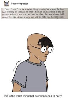 an image of a cartoon character with the caption that reads,'this is the worst thing that ever happened to harry potter