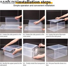 the instructions for how to install an insulated storage box with drawers and dividers