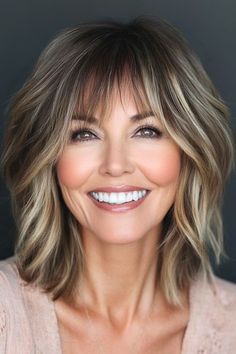 Shag Bob Haircut With Bangs, Chunky Bob With Bangs, Short Funky Bob Hairstyles, Shag Bob With Bangs Thick Hair, Saved Hairstyles, Haircuts Layered, A Line Bob With Layers, Long Layered Medium Length Hair, Long Bob With Layers And Bangs