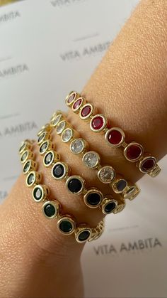 Multicircles Gemstones Gold filled 16" Bracelet Stand Out In A Crowd, Colored Gemstones, Elevate Your Style, Shine Bright, Gemstone Colors, Your Style, Gold Filled, Gold Bracelet, Emerald