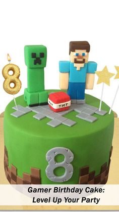 Discover the best gamer birthday cake ideas to level up your celebration. Find the perfect cake design to impress any gaming enthusiast. Teen Boy Cake Ideas, Minecraft Birthday Cake For Boys, Minecraft Cake Ideas Boys, Dort Minecraft, Minecraft Theme Cake, Minecraft Dort, Minecraft Fondant, Minecraft Cake Ideas, Minecraft Pasta