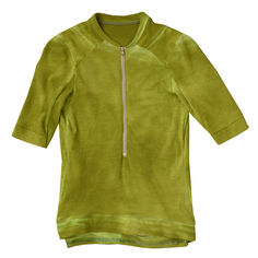 Pure merino wool hand dyed jersey in chartreuse. Trim aero fit for cycling. Reinforced rear pockets with single needle stitching. 1/2 zipper, cuff style waistband with silicon grip. Hand Drawn Pattern, Double Knitting