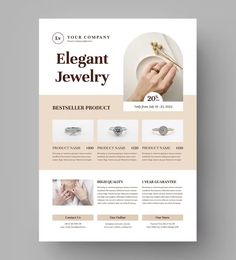 the elegant jewelry store flyer is ready to be used as a brochure or pamphlet