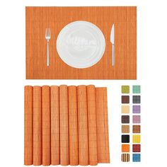 PRICES MAY VARY. 【SIZE & MATERIAL】:Each table mat is 17.7"X11.8"(45cmX30cm),set of 8,made from 100% natural bamboo, smooth polishing, environemtally friendly, washable, reusable.Placemats are constructed with round sticks of bamboo. These are similar in construction to sushi rolling mats, and may be used as such. 【PERFECT PROTECTION】:These bamboo placemats for dining table have a special heat insulating effect that protects any table from damage. The bamboo mats act as a shield between hot plate Sushi Rolling, Bamboo Placemats, Dark Wood Table, Bamboo Mat, White Dining Table, Hot Plates, Hot Plate, Office Holiday, Table Mat