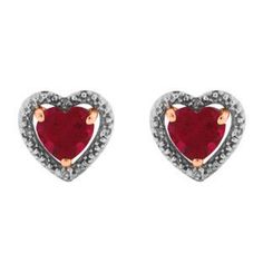 Diamond Ruby Heart Shaped Stud Rose Gold Earrings Gemologica.com offers a unique and simple selection of handmade fashion and fine jewelry for men, woman and children to make a statement. We offer earrings, bracelets, necklaces, pendants, rings and accessories with gemstones, diamonds and birthstones available in Sterling Silver, 10K, 14K and 18K yellow, rose and white gold, titanium and silver metal. Shop @Gemologica jewellery now for cool cute design ideas #gemologica Large Pearl Earrings, Emerald Birthstone, Gold Diamond Studs, Metal Shop, Heart Shaped Diamond, Heart Gemstone, Gifts Personalized