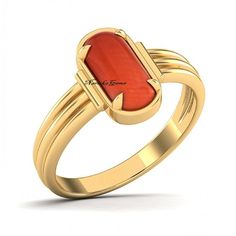 Natural Certified Italian Red Coral Ring Gemstone Ring Birthday Gift Party Wear Ring Anniversary Gift Christmas Gift Classic Adjustable Red Ring, Elegant Red Signet Ring, Red Coral Ring, Coral Ring, Birthday Ring, Yellow Fashion, Ring Gemstone, Red Coral, Ring Wedding