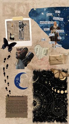 the collage is made up of different images and text, including an image of a man