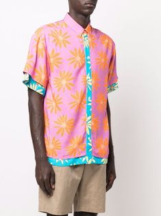 Jacquemus Layered floral-print Shirt - Farfetch Designer Multicolor Floral Print Shirt, Designer Summer Floral Print Shirt, Designer Floral Print Summer Shirt, Designer Short Sleeve Multicolor Shirt, Designer Pink Short Sleeve Tops, Designer Multicolor Print Shirt For Spring, Designer Floral Print Shirt For Spring, Designer Multicolor Summer Shirt, Designer Multicolor Print Summer Tops