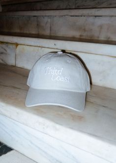 *A&W Exclusive Design*Embroidered Third Coast printed in white thread on our favorite adjustable dad cap.Adjustable back.One size fits most. Sweat Sets, Satin Ribbon Bow, Dad Cap, Knit Bottom, Football Tees, Easy Street, Striped Cardigan, Love Is Free, Dad Hat