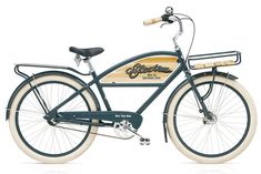 an old fashioned bicycle is shown on a white background