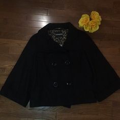 Nwt! Coat By Express. Button Front. Cute Leopard Print Inside. Cute And Chic! Black Button-up Outerwear With Covered Buttons, Chic Black Outerwear With Covered Buttons, Cute Leopard, Leopard Print, Jackets For Women, Jackets & Coats, Women Shopping, Black, Color