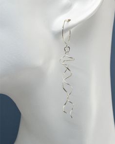 Long double twirl earrings in sterling silver reach almost 3 inches in length (~3.5 cm) but are so lightweight, you won't even feel them. Perfect if you like the look of long earrings but not the weight. Trendy Cheap Wrap Earrings For Everyday, Cheap Wrap Earrings, Affordable Nickel-free Wrap Earrings, Cheap Metal Wrap Earrings For Party, Cheap Silver Pierced Wrap Earrings, Cheap Silver Metal Linear Earrings, Cheap Everyday Wrap Earrings, Affordable Elegant Sterling Silver Wrap Earrings, Cheap Silver Metal Wrap Earrings