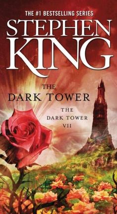 the dark tower by stephen king is shown in front of a red rose and castle