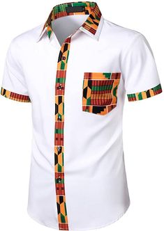 This listing features an Authentic African Shirt made from 100% pure quality fabric with exceptionally accurate neat and durable stitching. This is Ideal for all your formal occasions. You will look natively executive anytime you put on this wear. night. 》Make ●Men's African Shirt ●Versatile and suitable for all occasions and personalities ●Made with your comfort in mind 》Color ●Black 》Features ●Round Neckline ●Short Sleeve Length ●Long Tight Fitting ●Executive Finishing ●Regular Fit Suit ●100% Fitted White Patchwork Shirt, Fitted Patchwork Short Sleeve Shirt, Mali Fashion, African Print Shirt, Shirt With Buttons, African Wear Styles For Men, African Shirts For Men, Graphic Print Shirt, African Clothing For Men