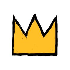 a drawing of a yellow crown on a white background