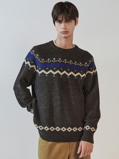 Composition : wool 47% nylon 39% polyester 14%Country of Origin : Republic of Korea Fair Isle Knitting, Fair Isle, Knitwear, Wool, Mens Outfits, Knitting, Clothes