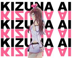 an anime character is standing in front of the words kizuna