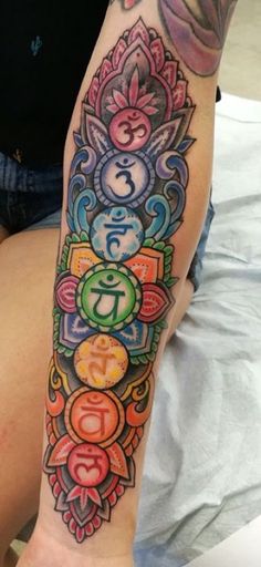 a person with a colorful tattoo on their arm