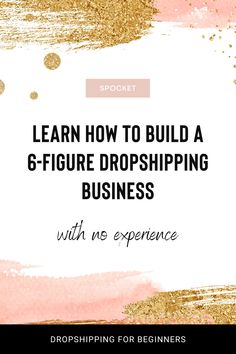 the words learn how to build a 6 - figure dropshiping business with no experience