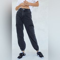 Pacsun Black '90s Boyfriend Cargo Pants Size 23 Never Worn , New Without Tag (Nwot) Bring Tomboy Style To Your Everyday Look With The New Black '90s Boyfriend Cargo Pants From Pacsun. These High-Rise Pants Feature Elastic Ankle Cuffs And A Fitted Construction That's Baggy Throughout The Leg. It Gets Updated With Cargo Side Pockets And A Classic Black Wash. Black Wash Cargo Side Pockets Elastic Ankle Cuffs Zip Fly, Button Closure 100% Cotton Machine Washable High-Rise Grunge Cargo Pants For Spring Streetwear, Spring Grunge Cargo Pants For Streetwear, Spring Grunge Streetwear Cargo Pants, 90s High-waist Cargo Jeans For Streetwear, Retro Mid-rise Bottoms For Streetwear, 90s High Waist Cargo Jeans For Spring, 90s Style High Waist Cargo Jeans For Spring, 90s Black Wide Leg Cargo Jeans, 90s Baggy High Waist Bottoms