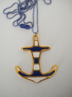 Gold anchor pendant Anchor charm necklace Nautical by Poppyg Anchor Jewelry, Anchor Pendant, Anchor Charm, Jewelry Statement, Summer Jewelry